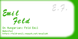 emil feld business card
